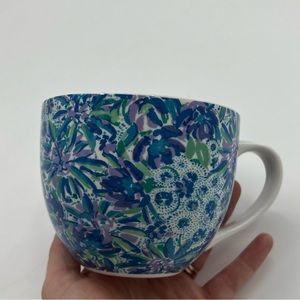 Lili Pulitzer Blue Coffee or Tea Mug Floral 12oz